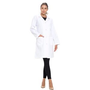 Medical White Unisex Lab Coat Uniform for Men‎ and Women Long Sleeve Jacket 1516